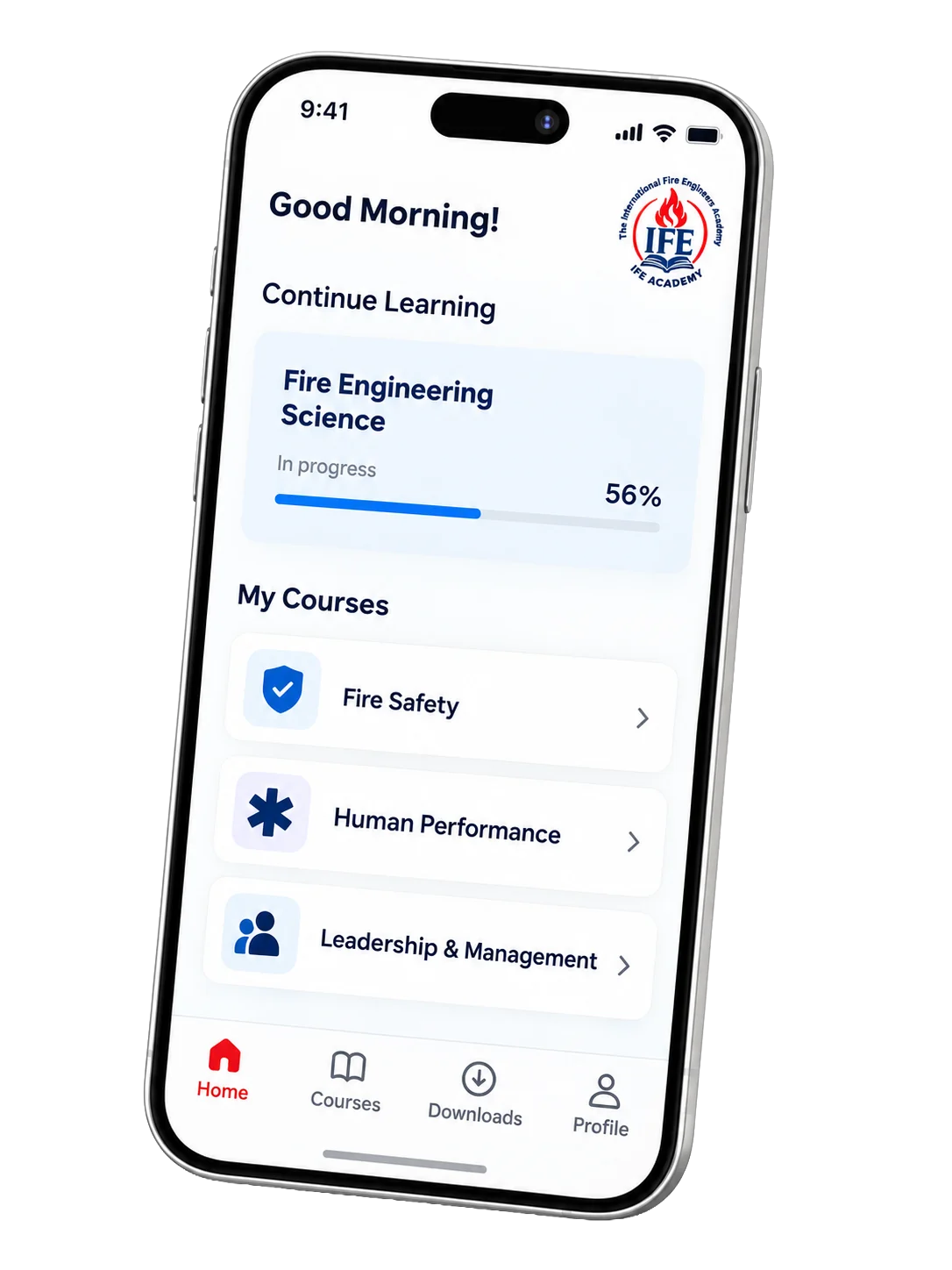 THE IFE ACADEMY mobile interface